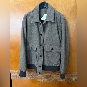 Jason Wu Herringbone Wool Brown Jacket M